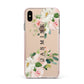 Personalised Floral Wreath with Name Apple iPhone Xs Max Impact Case Pink Edge on Gold Phone