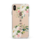 Personalised Floral Wreath with Name Apple iPhone Xs Max Impact Case White Edge on Gold Phone