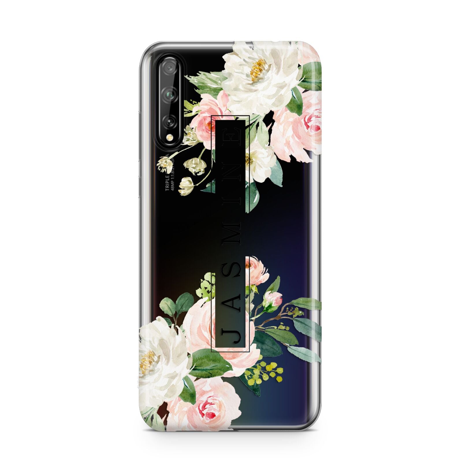 Personalised Floral Wreath with Name Huawei Enjoy 10s Phone Case