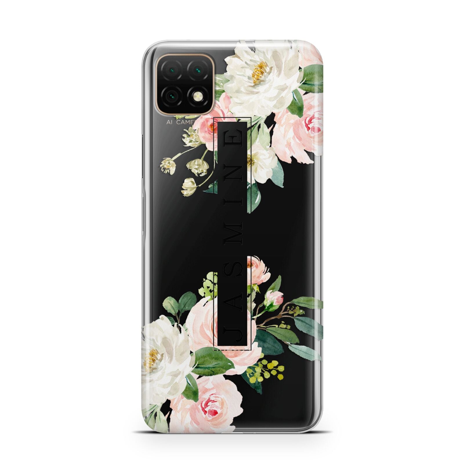 Personalised Floral Wreath with Name Huawei Enjoy 20 Phone Case