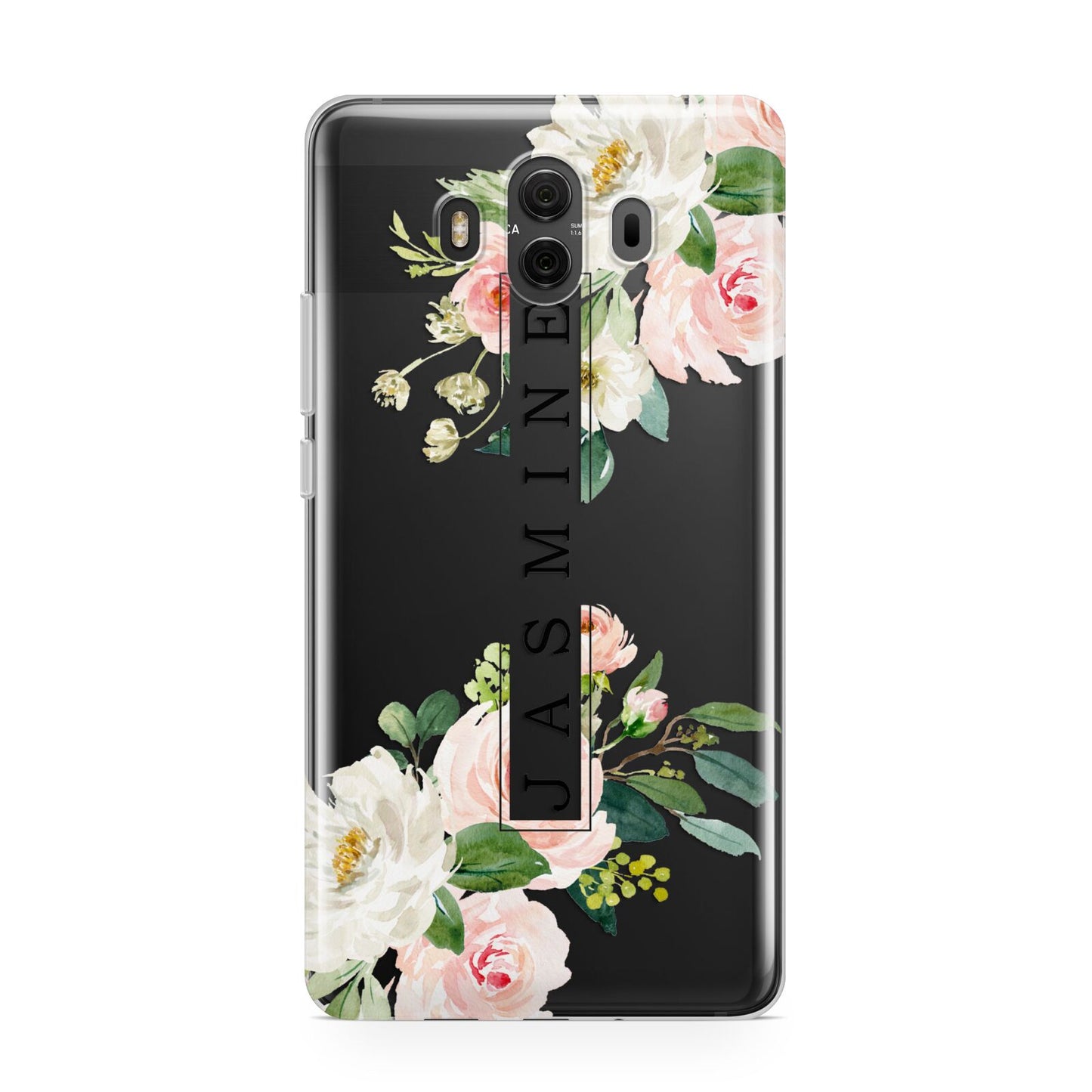 Personalised Floral Wreath with Name Huawei Mate 10 Protective Phone Case