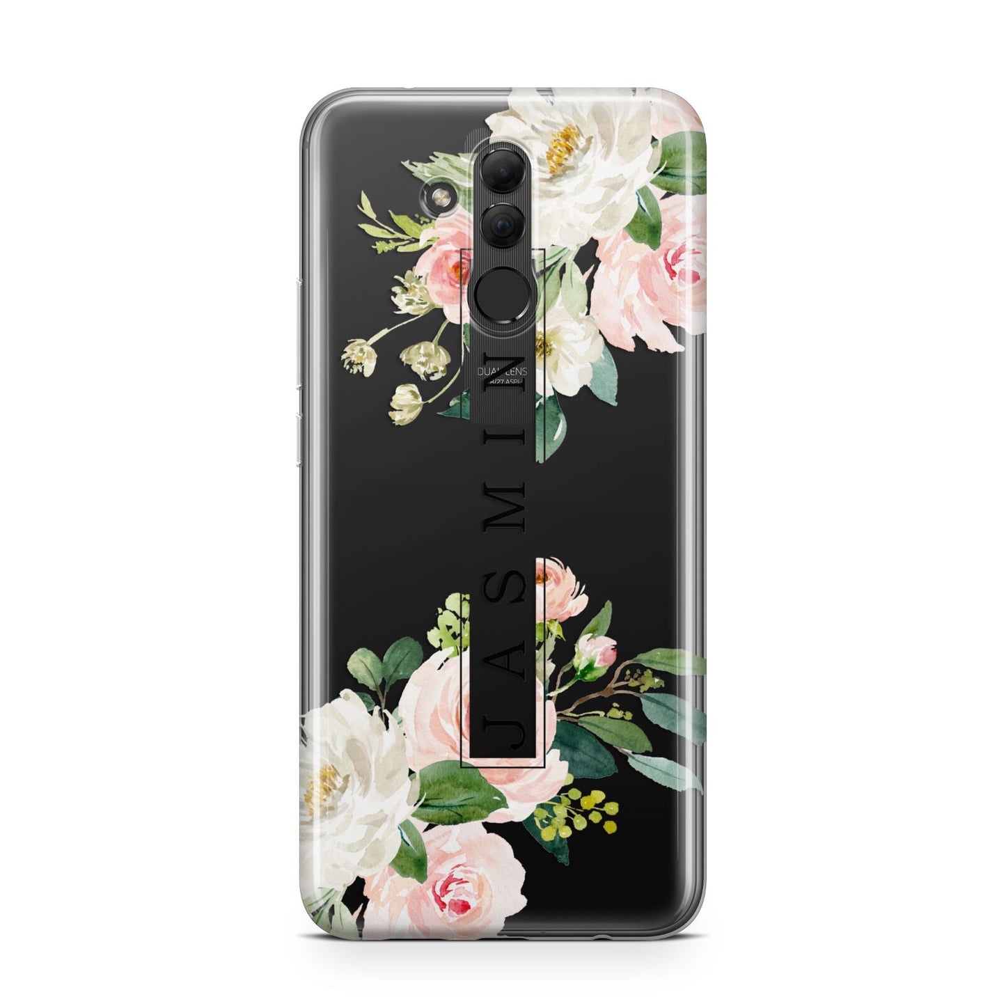 Personalised Floral Wreath with Name Huawei Mate 20 Lite