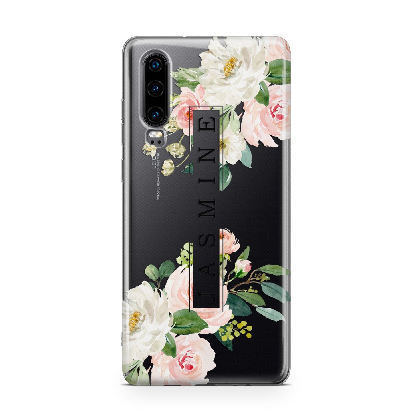 Personalised Floral Wreath with Name Huawei P30 Phone Case