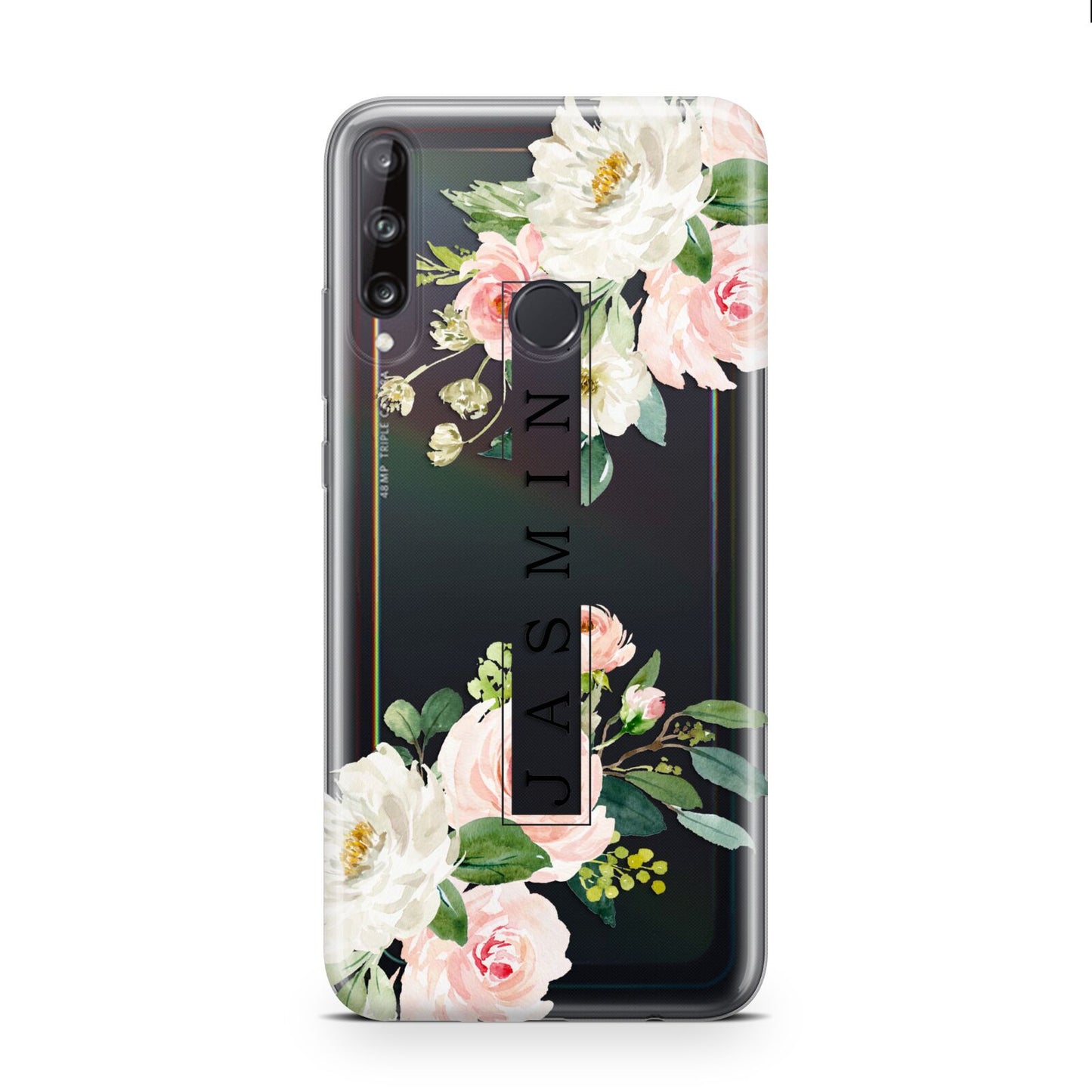 Personalised Floral Wreath with Name Huawei P40 Lite E Phone Case