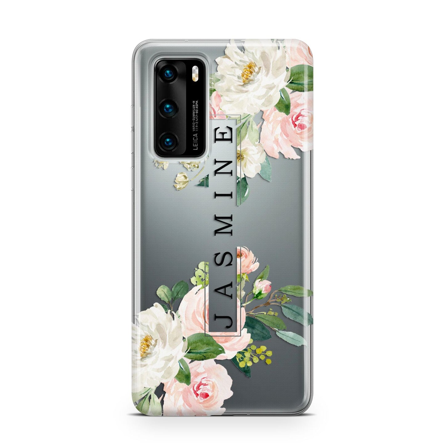 Personalised Floral Wreath with Name Huawei P40 Phone Case