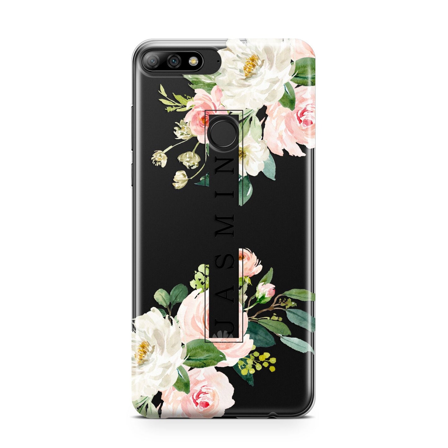 Personalised Floral Wreath with Name Huawei Y7 2018