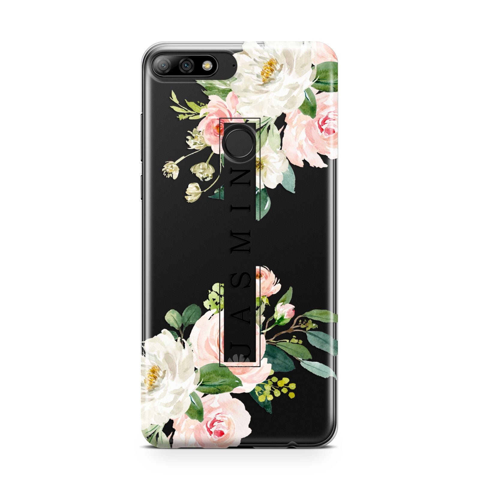 Personalised Floral Wreath with Name Huawei Y7 2018