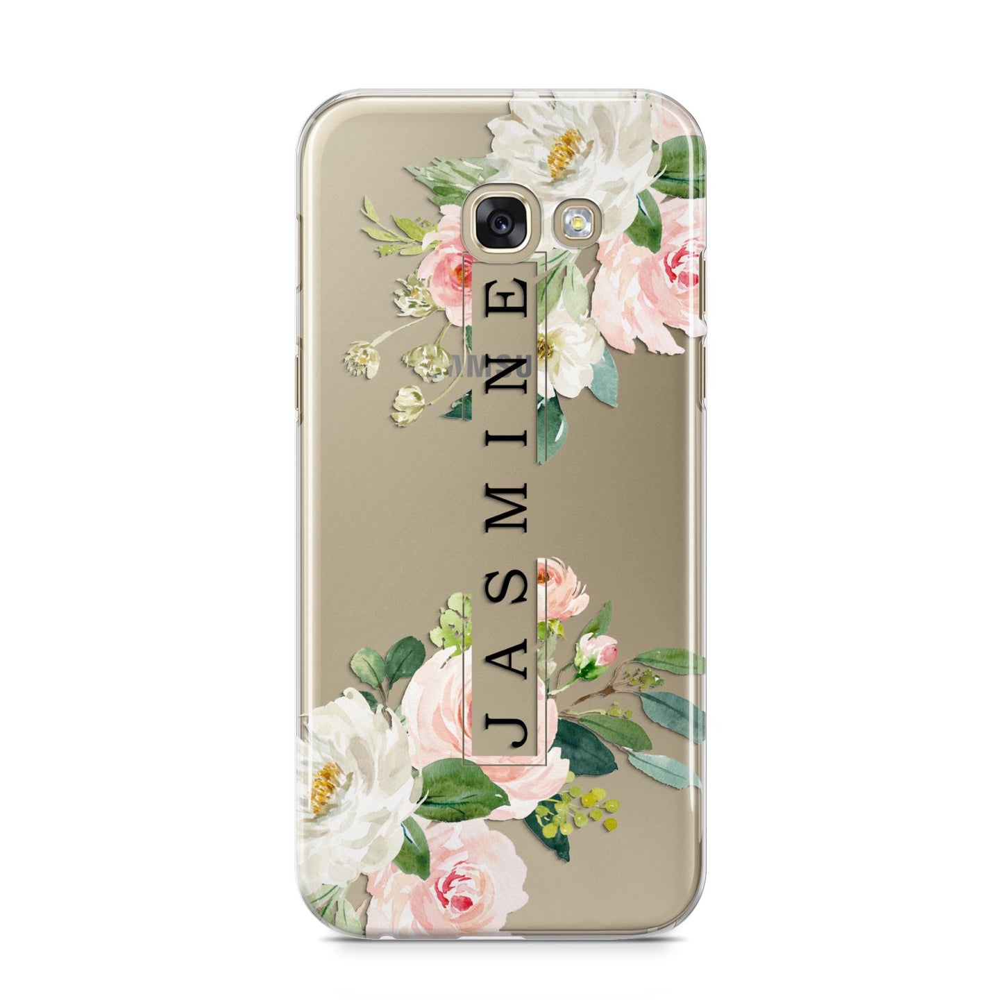 Personalised Floral Wreath with Name Samsung Galaxy A5 2017 Case on gold phone
