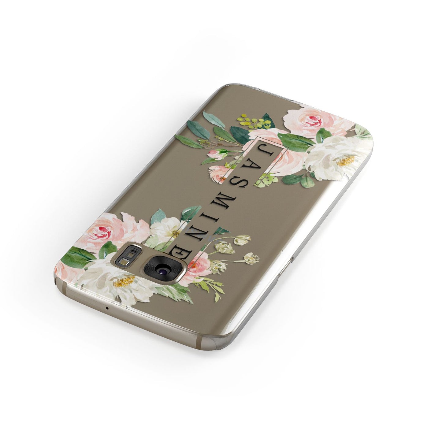 Personalised Floral Wreath with Name Samsung Galaxy Case Front Close Up