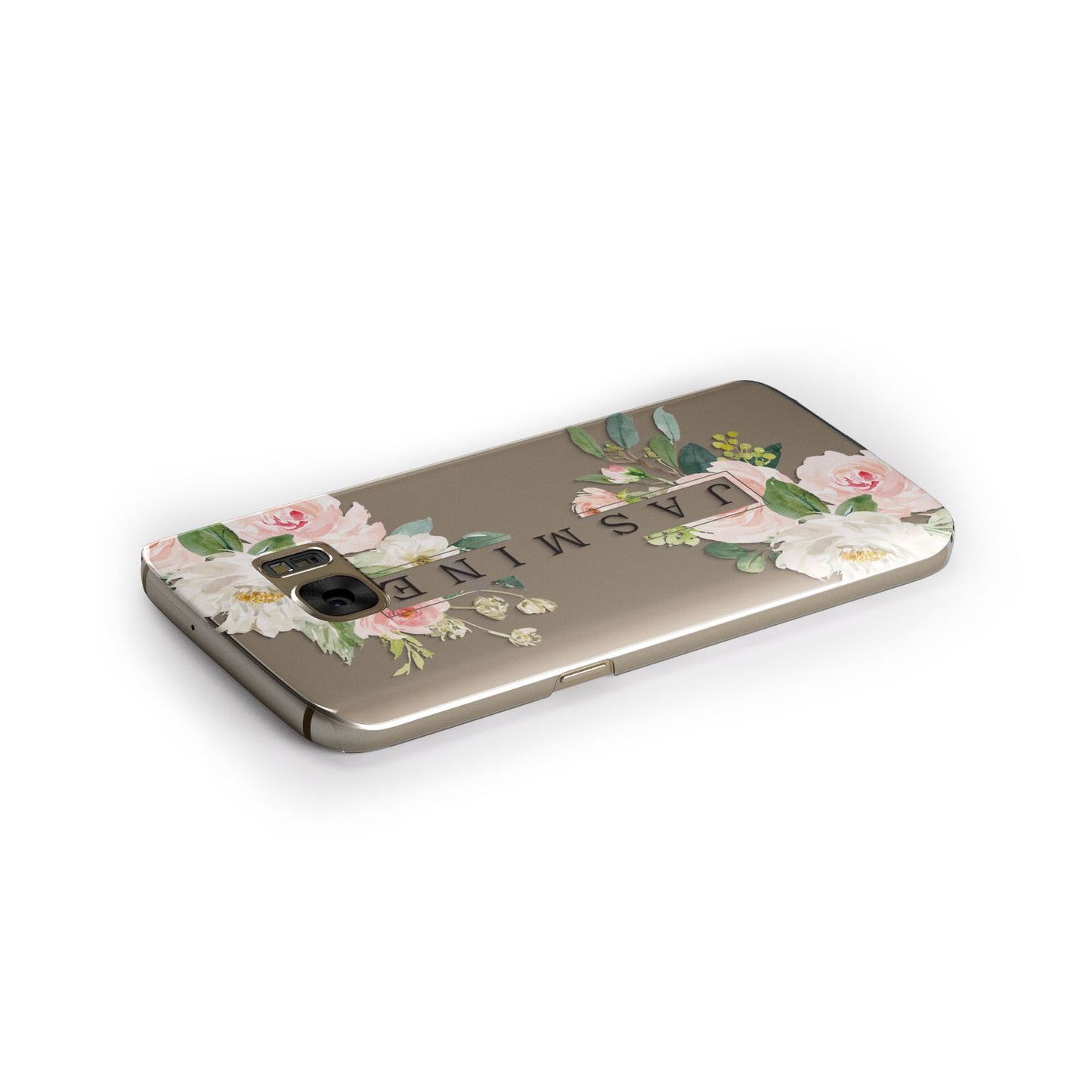 Personalised Floral Wreath with Name Samsung Galaxy Case Side Close Up