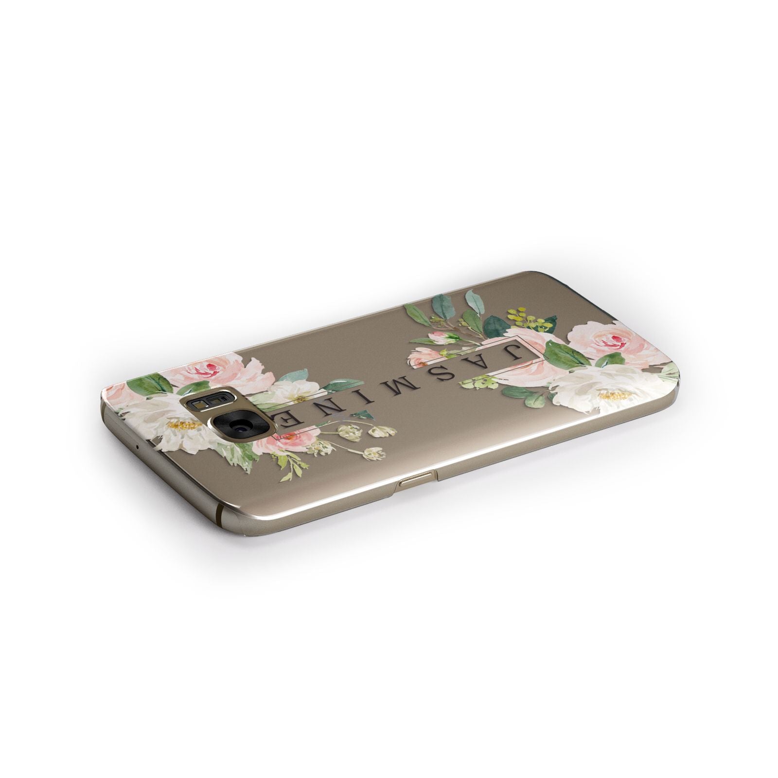 Personalised Floral Wreath with Name Samsung Galaxy Case Side Close Up