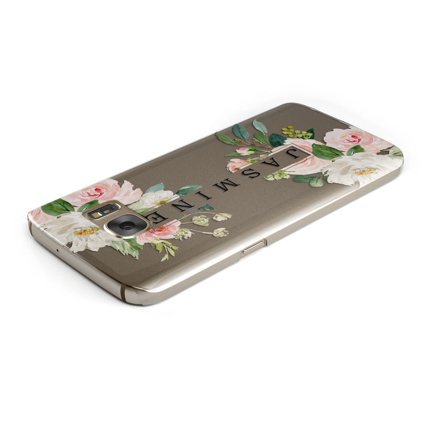 Personalised Floral Wreath with Name Samsung Galaxy Case Top Cutout