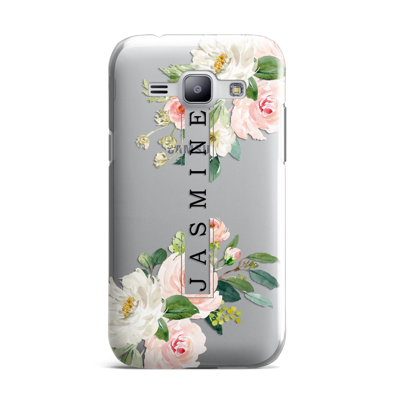 Personalised Floral Wreath with Name Samsung Galaxy J1 2015 Case
