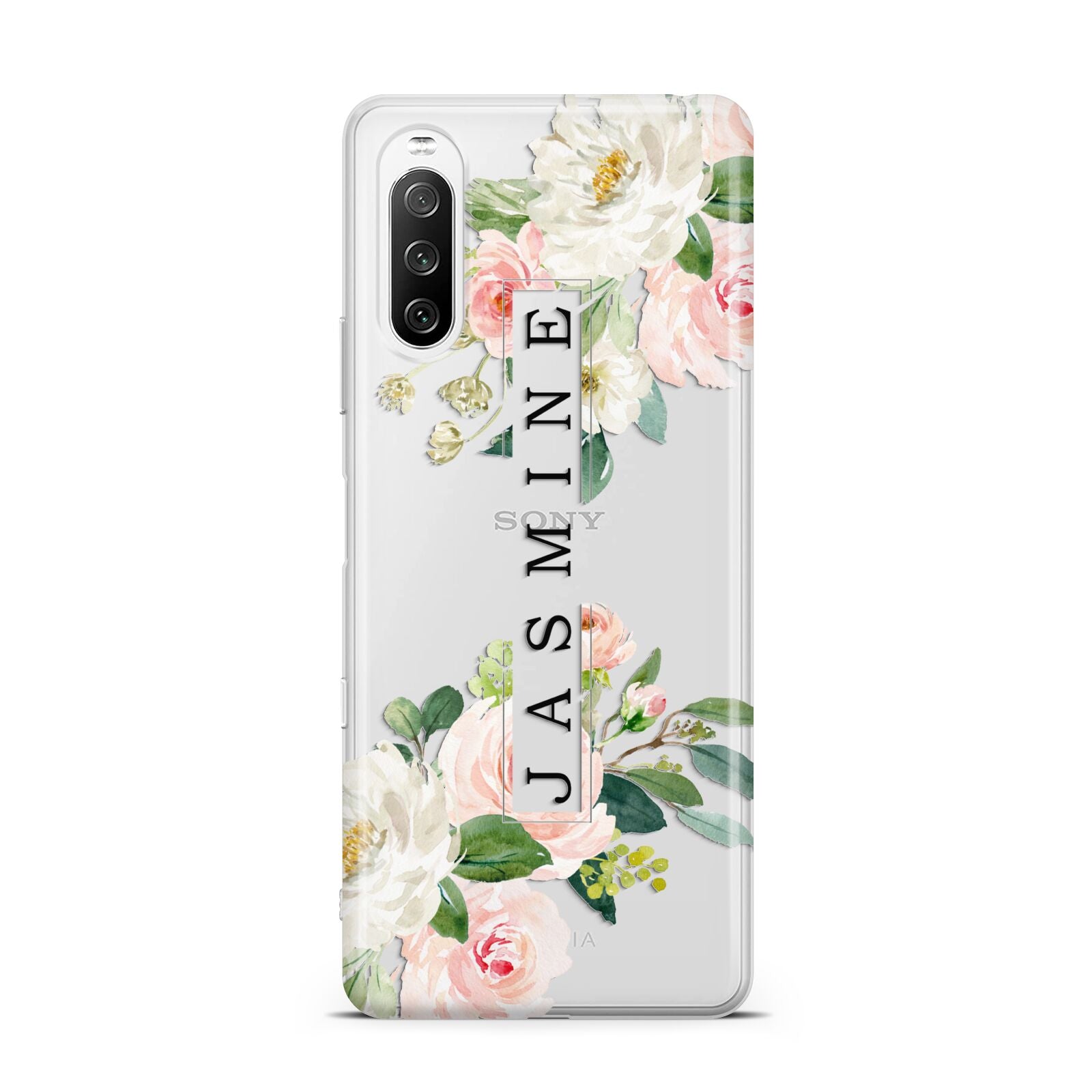 Personalised Floral Wreath with Name Sony Xperia 10 III Case