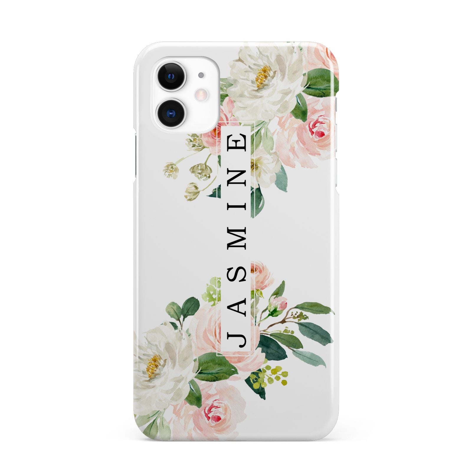 Personalised Floral Wreath with Name iPhone 11 3D Snap Case
