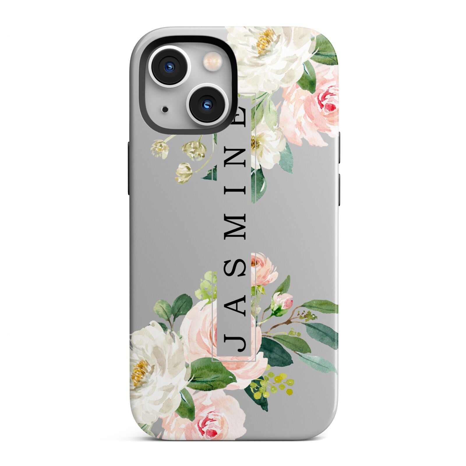 Personalised Floral Wreath with Name iPhone 13 Mini Full Wrap 3D Tough Case