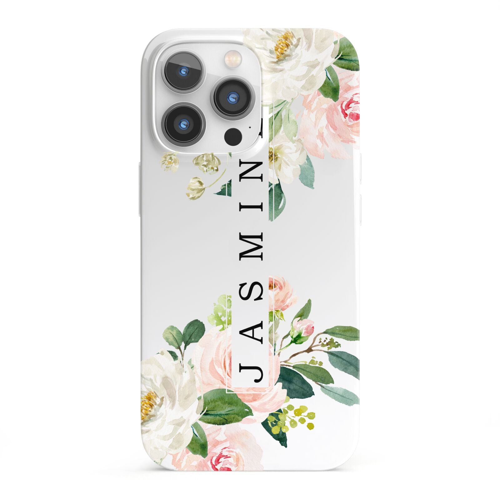 Personalised Floral Wreath with Name iPhone 13 Pro Full Wrap 3D Snap Case