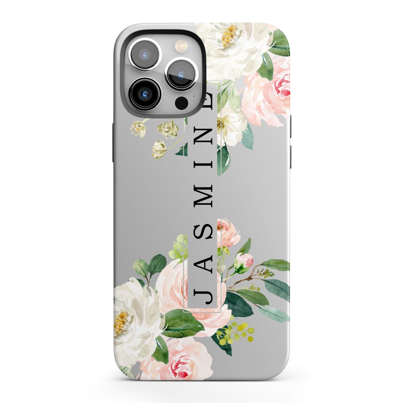 Personalised Floral Wreath with Name iPhone 13 Pro Max Full Wrap 3D Tough Case