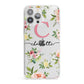 Personalised Floral iPhone 13 Pro Max Clear Bumper Case
