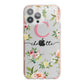Personalised Floral iPhone 13 Pro Max TPU Impact Case with Pink Edges