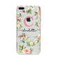 Personalised Floral iPhone 8 Plus Bumper Case on Silver iPhone