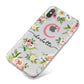 Personalised Floral iPhone X Bumper Case on Silver iPhone