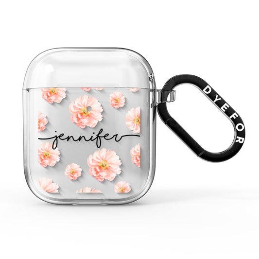 Personalised Flower Name AirPods Clear Case