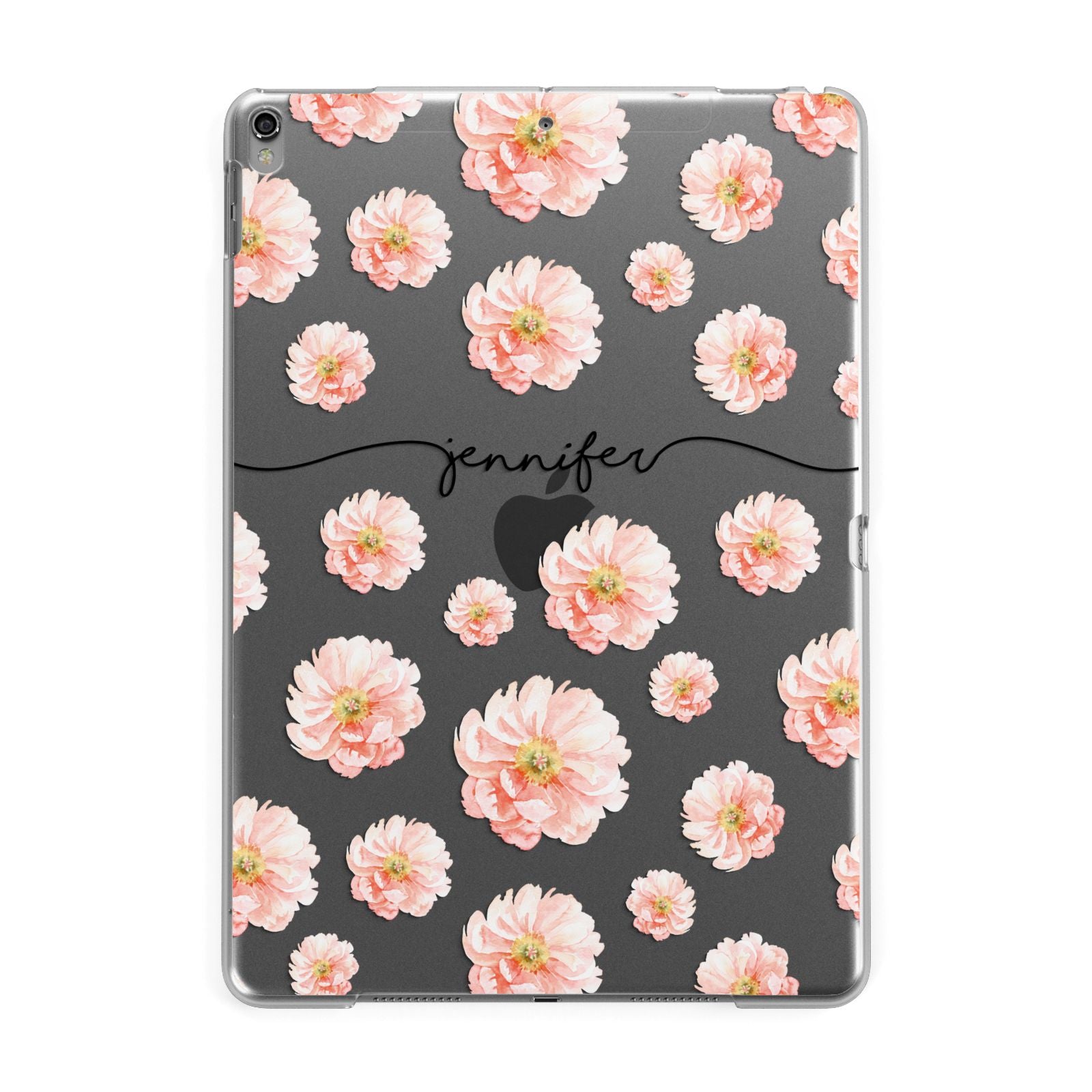 Personalised Flower Name Apple iPad Grey Case