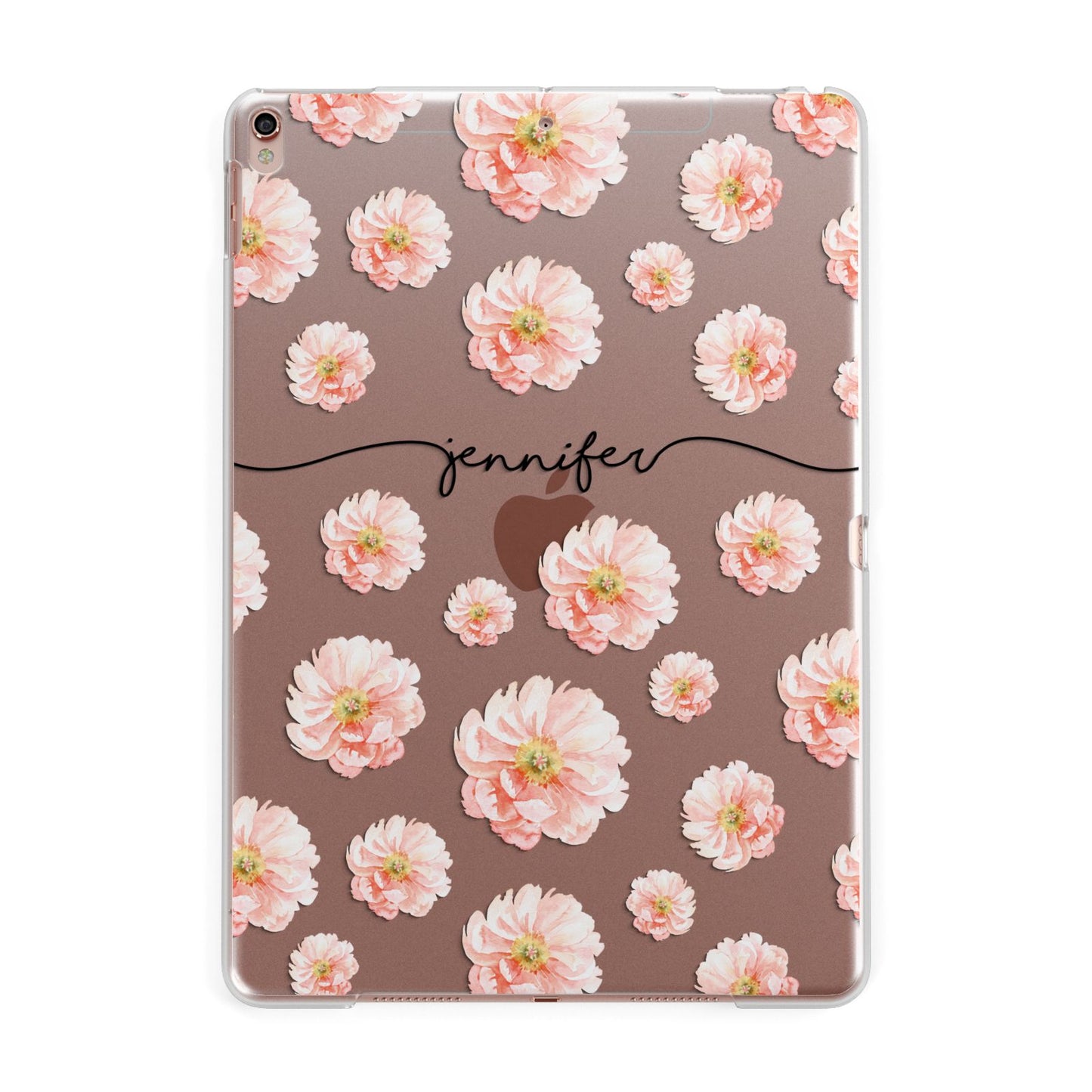Personalised Flower Name Apple iPad Rose Gold Case