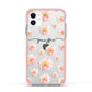 Personalised Flower Name Apple iPhone 11 in White with Pink Impact Case
