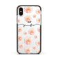 Personalised Flower Name Apple iPhone Xs Impact Case Black Edge on Silver Phone