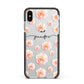 Personalised Flower Name Apple iPhone Xs Max Impact Case Black Edge on Silver Phone