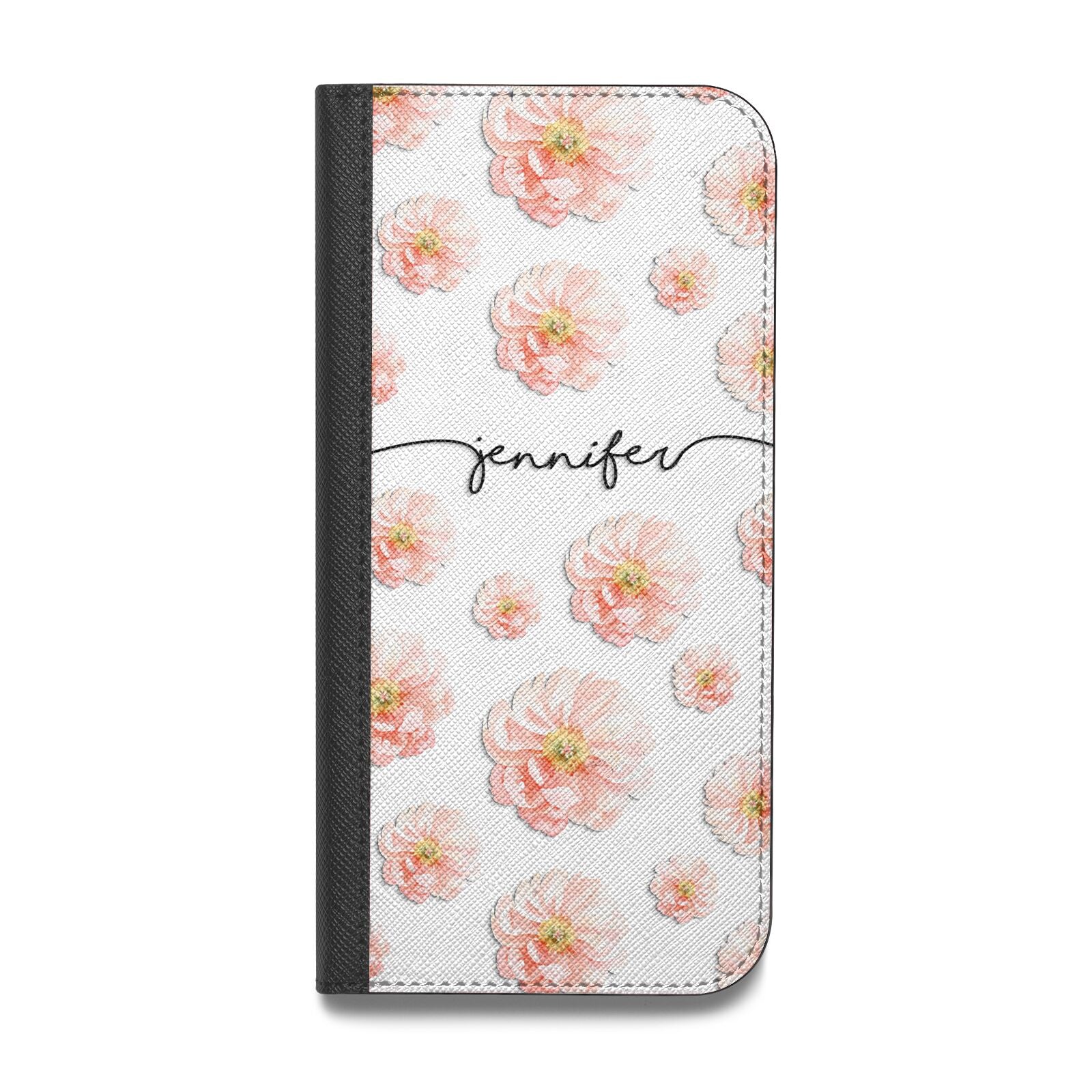 Personalised Flower Name Vegan Leather Flip Samsung Case