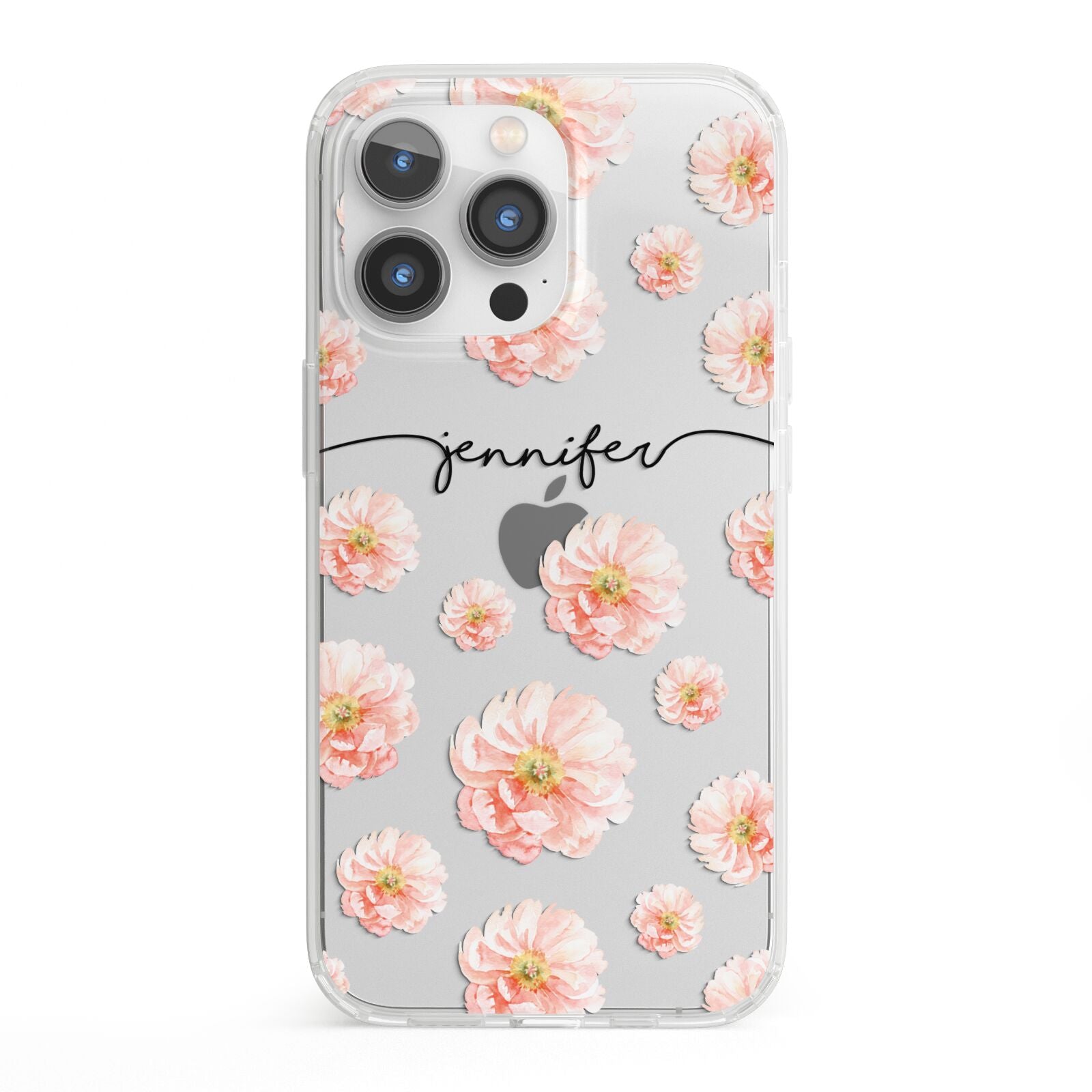 Personalised Flower Name iPhone 13 Pro Clear Bumper Case