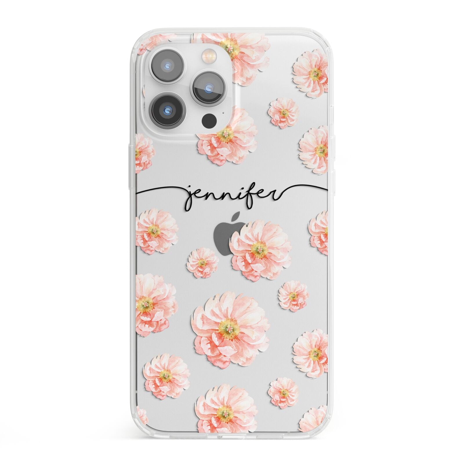 Personalised Flower Name iPhone 13 Pro Max Clear Bumper Case