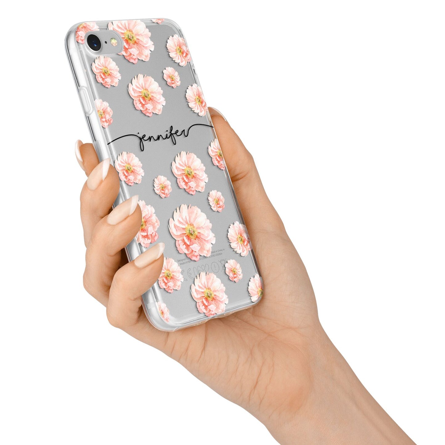Personalised Flower Name iPhone 7 Bumper Case on Silver iPhone Alternative Image