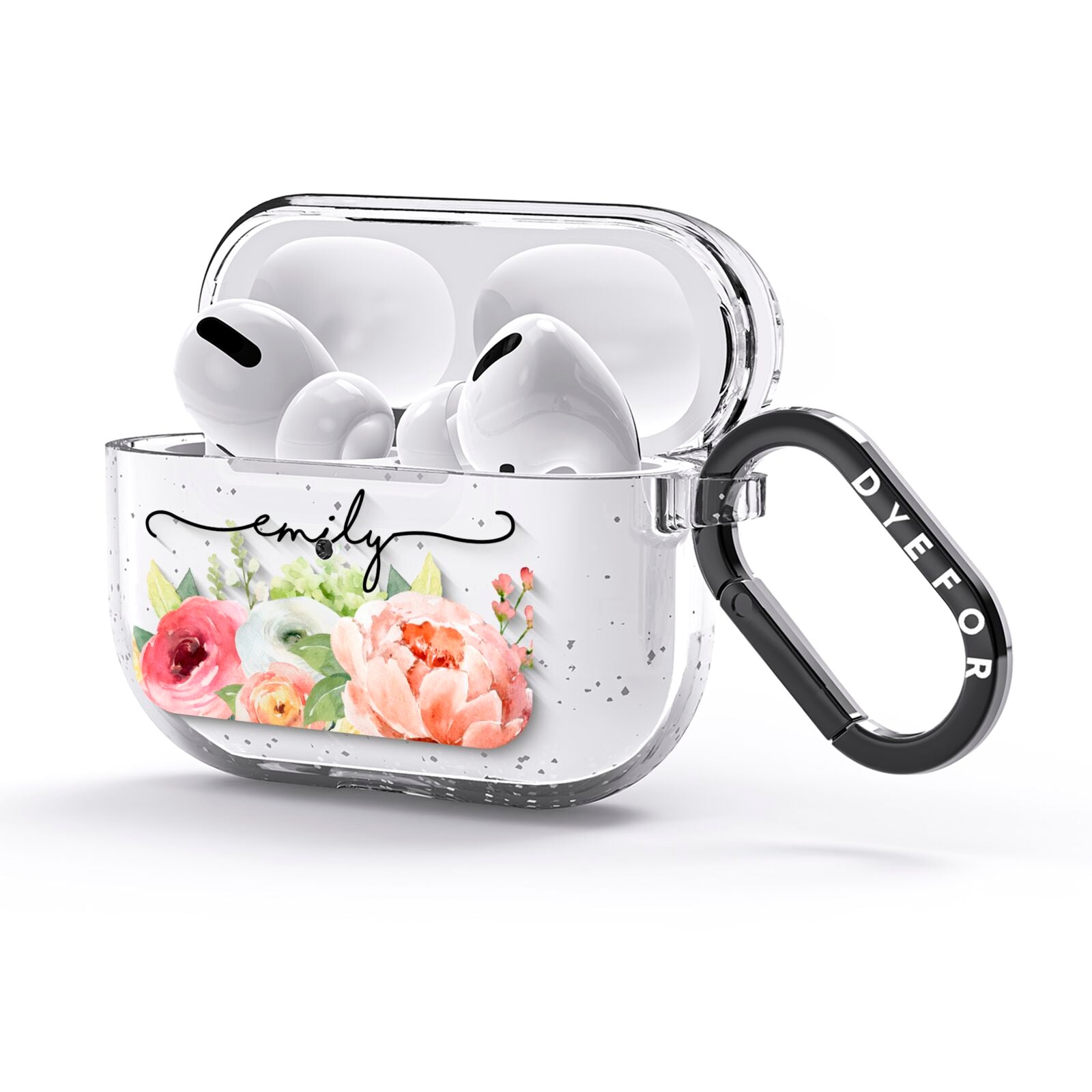 Personalised Flowers AirPods Glitter Case 3rd Gen Side Image