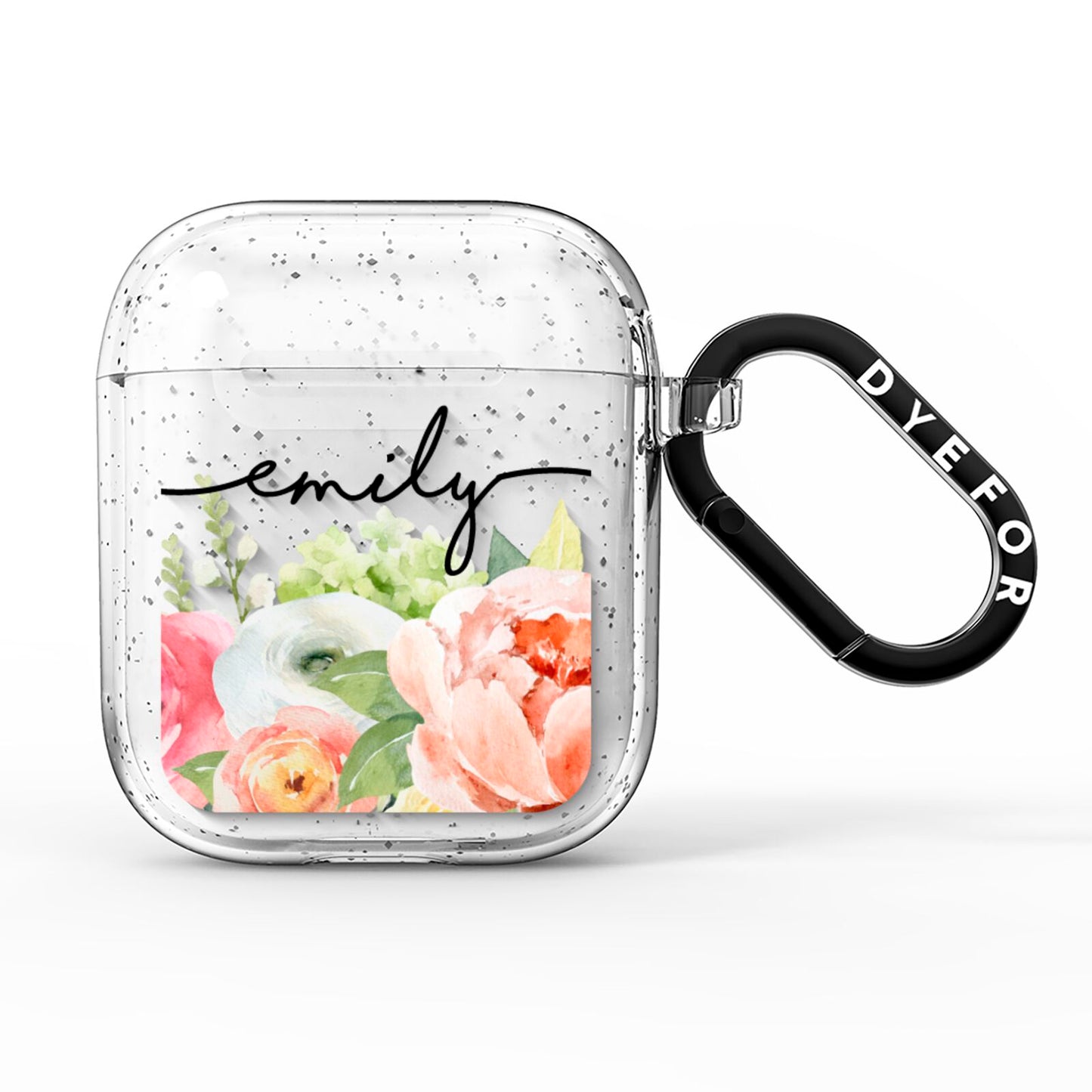 Personalised Flowers AirPods Glitter Case