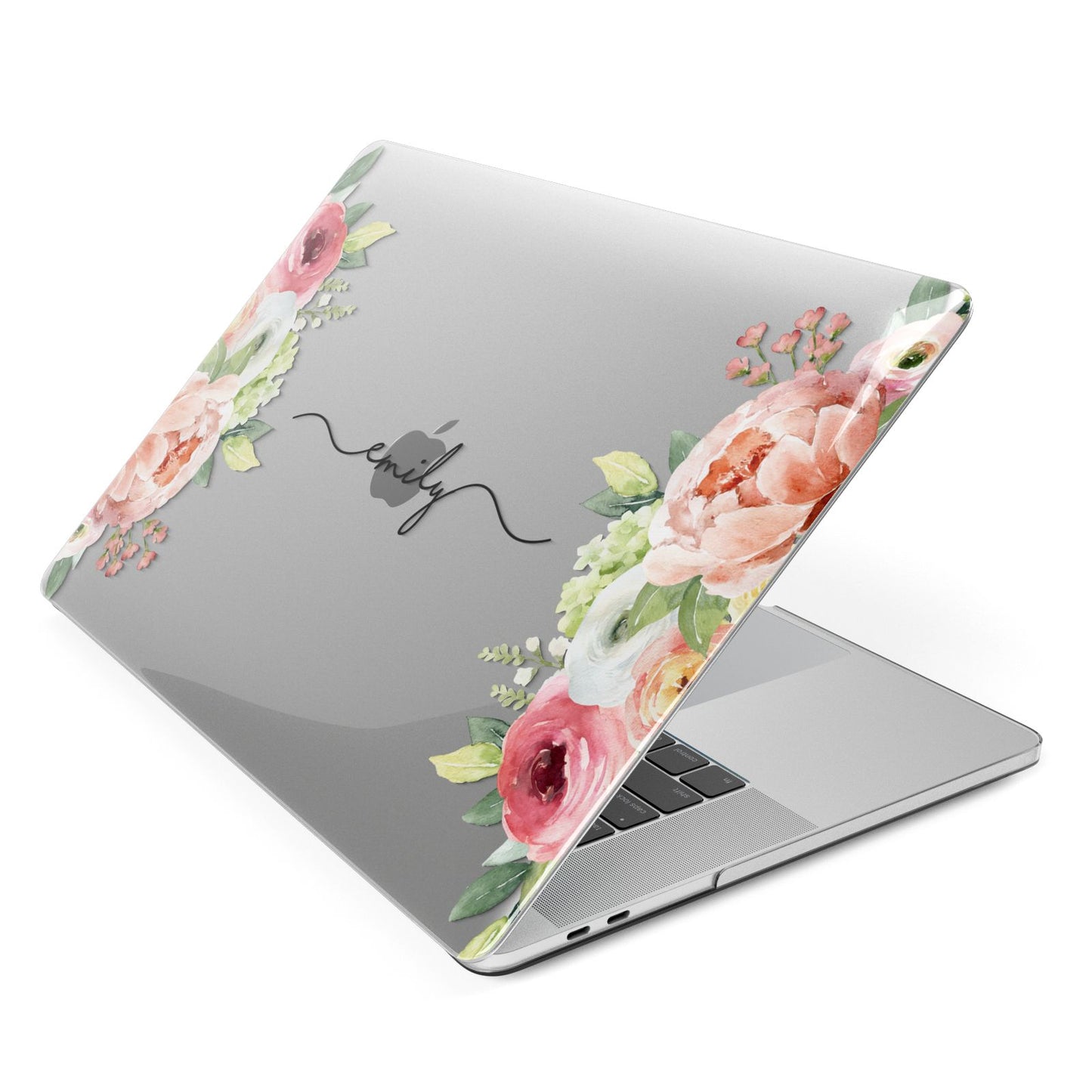 Personalised Flowers Apple MacBook Case Side View