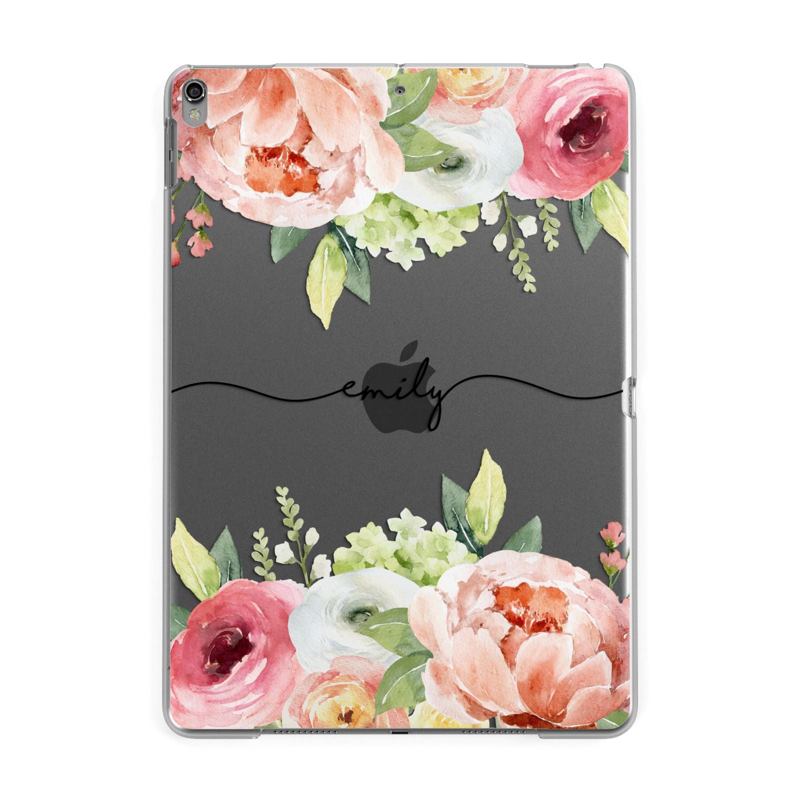 Personalised Flowers Apple iPad Grey Case