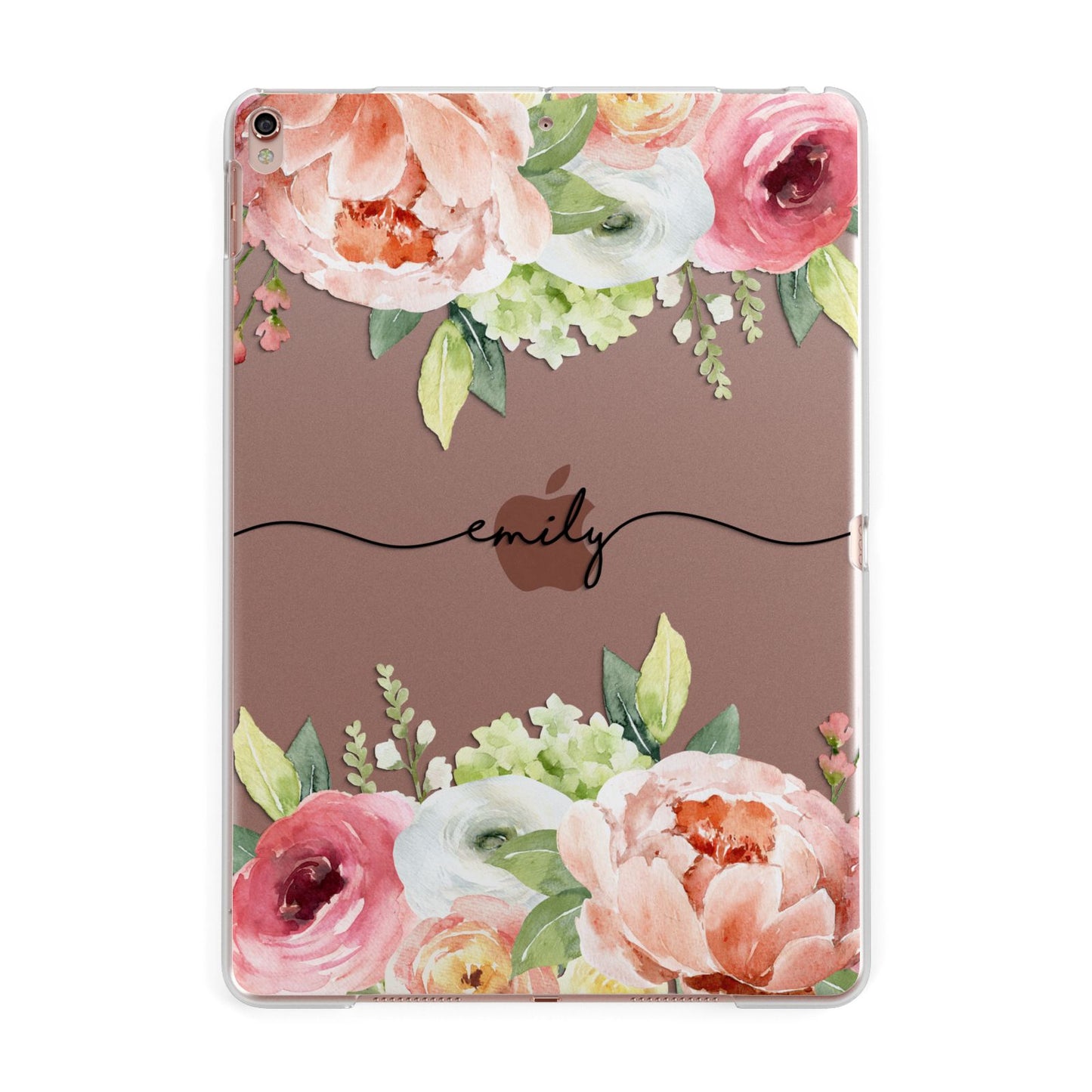 Personalised Flowers Apple iPad Rose Gold Case