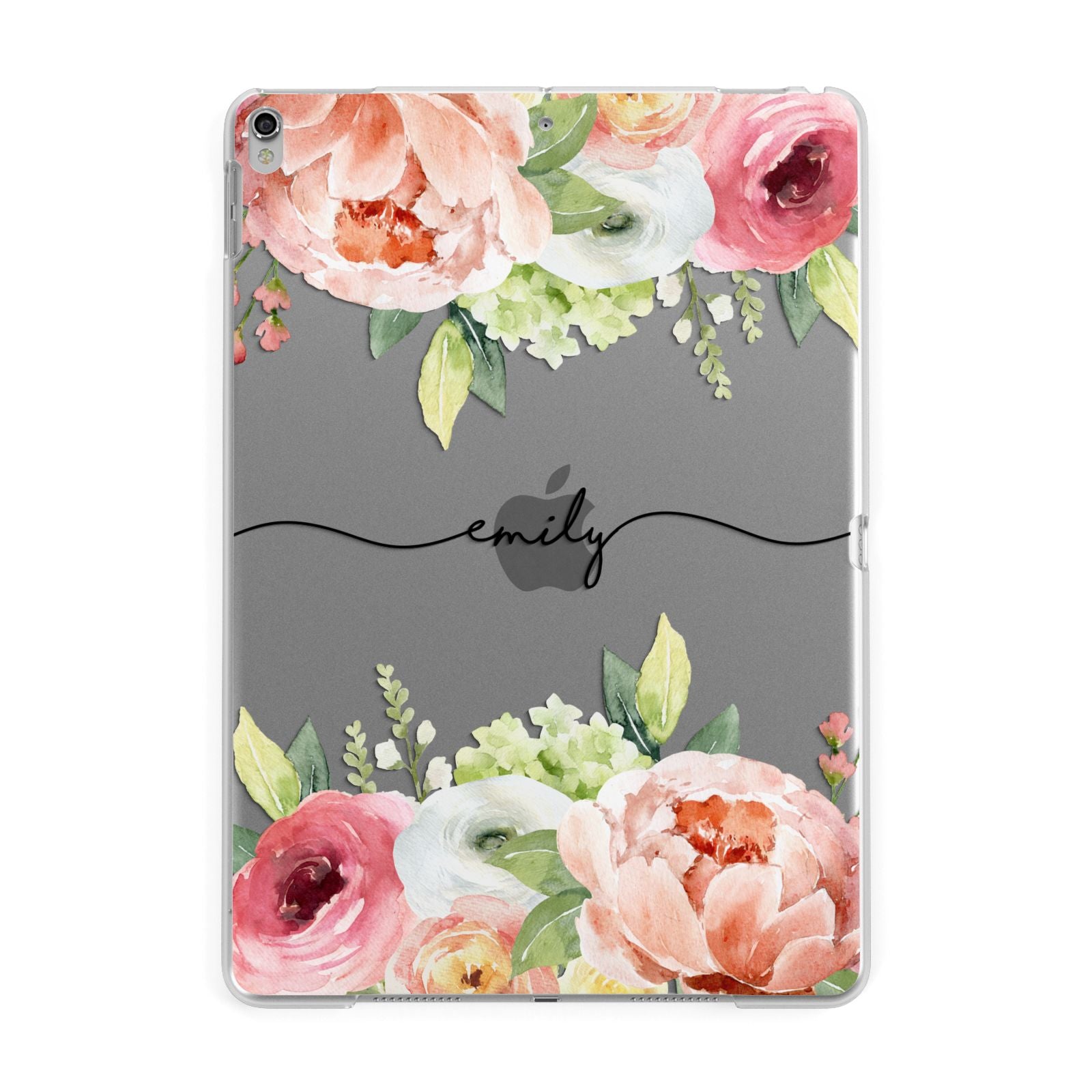 Personalised Flowers Apple iPad Silver Case