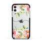 Personalised Flowers Apple iPhone 11 in White with Black Impact Case