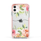 Personalised Flowers Apple iPhone 11 in White with Pink Impact Case