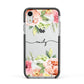 Personalised Flowers Apple iPhone XR Impact Case Black Edge on Silver Phone