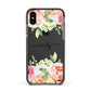 Personalised Flowers Apple iPhone Xs Impact Case Black Edge on Black Phone