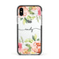 Personalised Flowers Apple iPhone Xs Impact Case Black Edge on Silver Phone