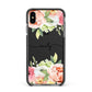 Personalised Flowers Apple iPhone Xs Max Impact Case Black Edge on Black Phone