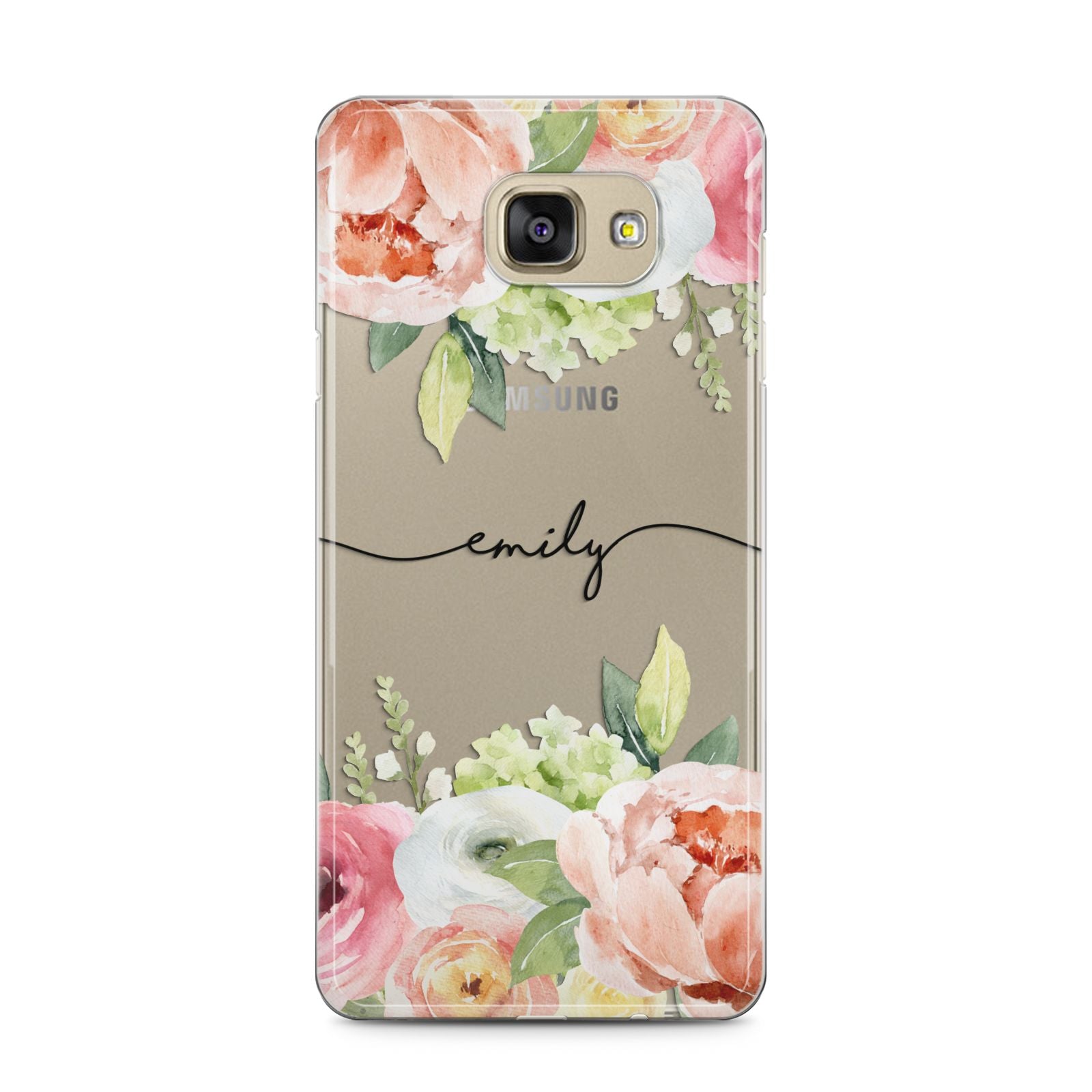 Personalised Flowers Samsung Galaxy A5 2016 Case on gold phone