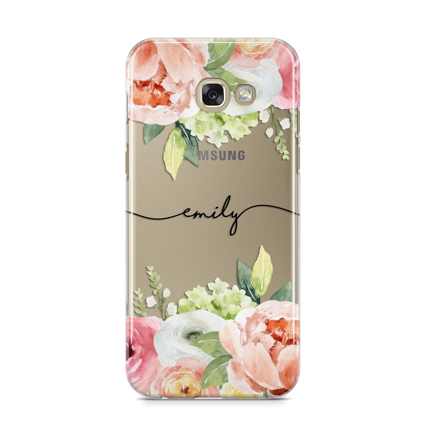 Personalised Flowers Samsung Galaxy A5 2017 Case on gold phone